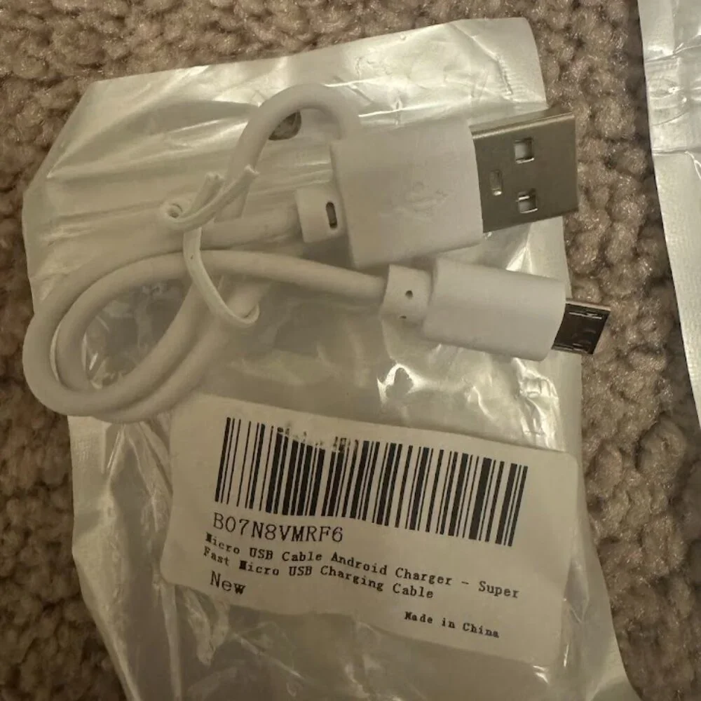 Lot of Micro USB cable - android charger - white color (pack of 4)